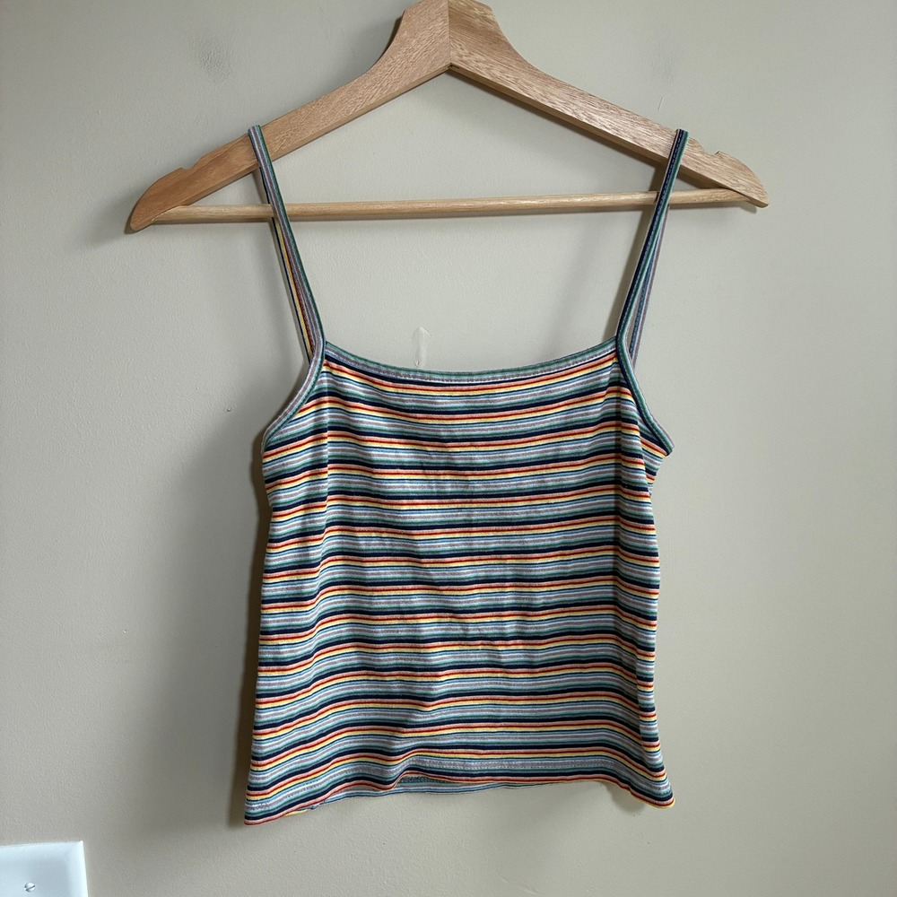 Brandy Melville y2k Striped Cami Tank Top One Size Multi Color Women Ribbed Knit
